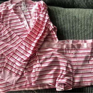 Victoria's Secret Pink Striped Pajama Set